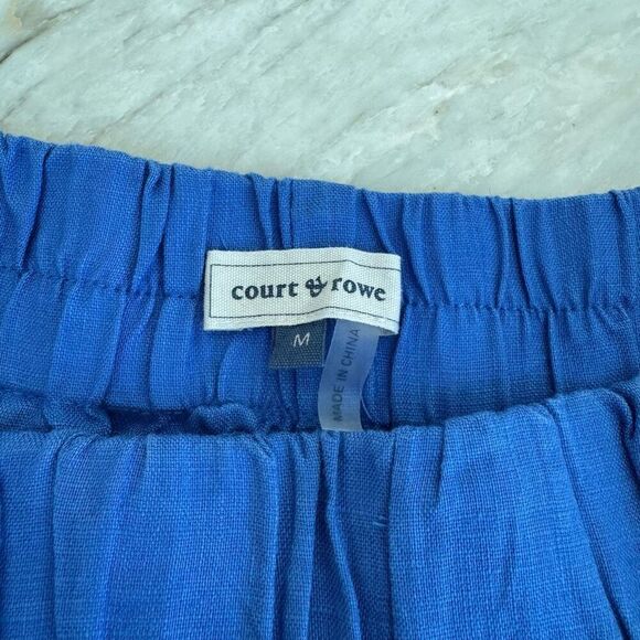 Court & Rowe 100% linen pencil skirt in villa azul size M NWT elastic waist - Picture 6 of 10